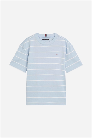 Tommy Hilfiger T-shirt med ränder - Breezy Blue Base / White Stripe